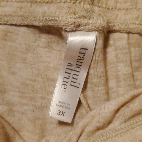 NWOT Tranquil & True 3X Tank Top and Shorts Pajama Set; Cream Color - Picture 3 of 4